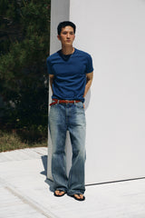 Cool curve half t-shirts(Aquablue)