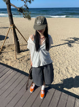 Knit Vest Hood Zip-Up