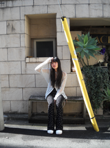 smile boot cut pants black