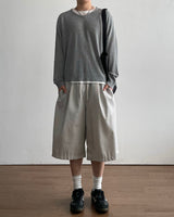 Wale Linen V-neck Knit