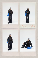 Black beads wool collar short padded coat