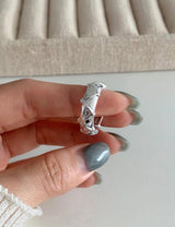 Silver925 Bold Crown Open Ring