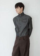 high-neck shirt jacket