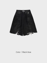 Checka Dirty Oil バミューダデニムパンツ 2C