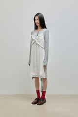 Silky Lace Bustier Dress_Ivory