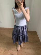 metallic frill skirt (3color)