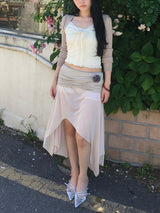 Angel Drape Unbal Long Skirt