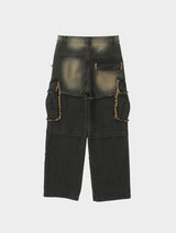 Franken cargo denim pants