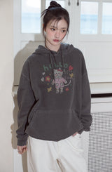 Hello Flower Pigment Hoodie
