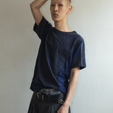 Crease half T-shirts / Navy