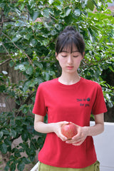 アップルTシャツ - レッド