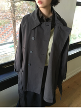 Belted trench half coat (2color)
