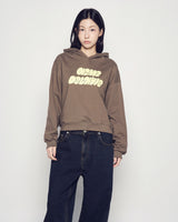 25FW WOMAN クラウドフォントクロップフーディー ココア