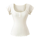 Evania Button Slim T-shirt