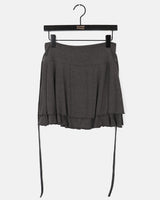 Teha ribbon strap wave flare mini skirt