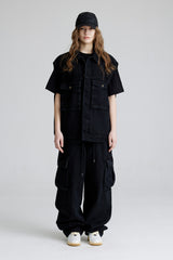 CARGO LOOSEFIT DENIM PANTS BLACK