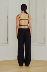 Linen Wide Pants (BLACK)