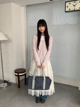 Lanbaf Frill Tiered Layered Long Skirt