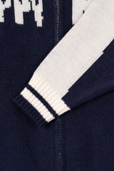 RM Nine lettering color combination knit zip-up (3C)