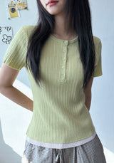 Peyki Layered Ribbed Slim Fit Tee 5color