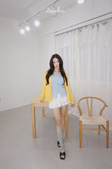 yellow wool lovely long-sleeved cardigan