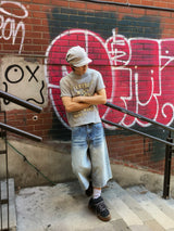 Rope Light Washing Bermuda Denim Pants