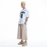カットオフワイドバミューダスウェットパンツ- BEIGE