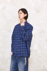 ALARM ONE POCKET CHECK SHIRT_BLUE