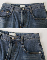 Daily Washing Cotton100 Wide Denim Pants