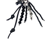 mushroom gemstone keyring (black)
