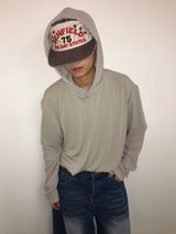 サマーニットフーデッドレイヤードロングスリーブ(2c)