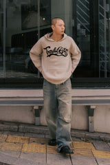 RE: ウェーブ ロゴ ニット フーディー - アイボリー