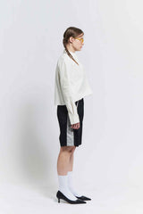 Raw edge shirt (White)