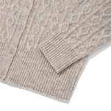SMALL CHERRY CABLE KNIT CARDIGAN [OAT MEAL]