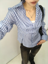 Aton geek chic twisted ribbon striped shirt