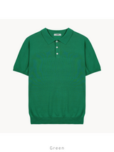 Summer Cool Plain Collar Short Sleeve Overfit Knit 8COLOR
