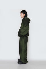 Spray washed hood zip-up