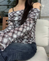 Argyle off shoulder T