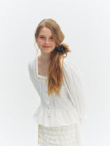 Square Frill Blouse (White)