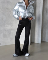 suede banding bootcut long pants
