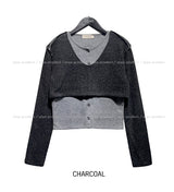 Linz Two-Tone Layered Knit Cardigan