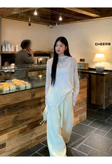 レースシースルールーズフィット長袖Tシャツ