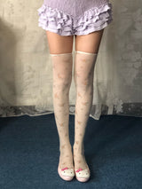 ミニ フラワー パターン ニーソックス
