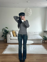 cable v neck knit