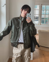 BOD High-neck Leather Jacket