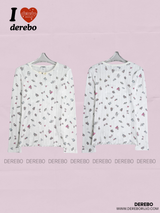 Print Cotton Bow Round Short Sleeve Tee