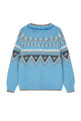 Atelier Jacquard Knit Cardigan [Blue]