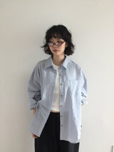Summer pinstripe shirt (2color)
