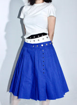 [pepe]cotton pleated wrap skirt (blue)