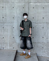 Patchwork Half Shirt Jacket
